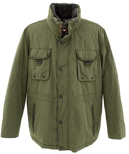 Calamar, Herren Winterjacke Parka Steppjacke Anorak Warm Gefütterter Parka Olive 60