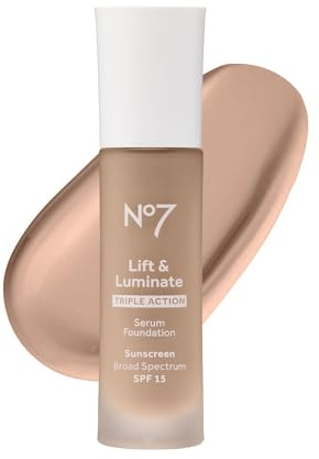 No7 Lift & Luminate Triple Action Serum Foundation, Cool Vanilla, 1 Fl Oz