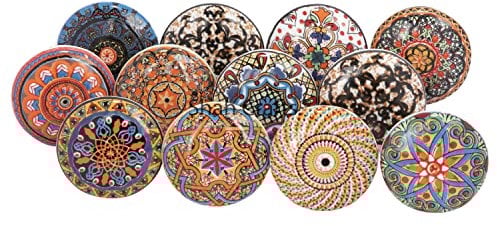 Shah Crafts.Ceramic Door Knobs Set of 20 Assorted Designs Handmade Door Knob Vintage for Interior Furniture, Cabinet Cupboard Wardrobe Drawers Pulls Handles