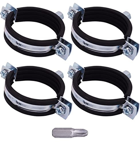 SKIR'CO 4 staffe per tubi con rivestimenti in gomma per tubi da 60-64 mm, morsetti per tubi, supporti per tubi per montaggio a parete e a soffitto