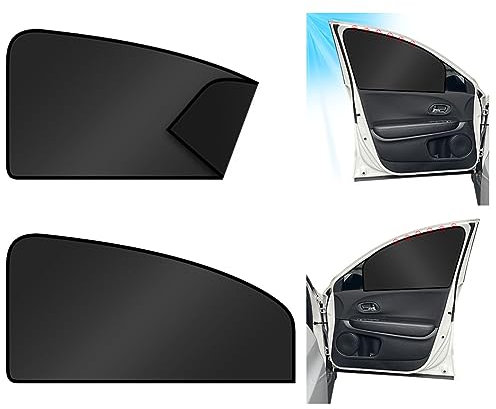 URAQT Parasol Coche Lateral, 2pcs Parasol Ventana Coche con Imanes, Parasol Coche Infantil Lateral Fácil Instalación, Cortinas Coche para Boquear los Rayos UV y Calor para Bebe Niños Adulto Mascotas