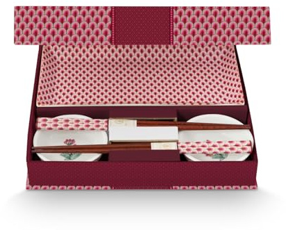 Pip Studio Flower Festival Oriental Geschenkset rund Dark pink 6tlg