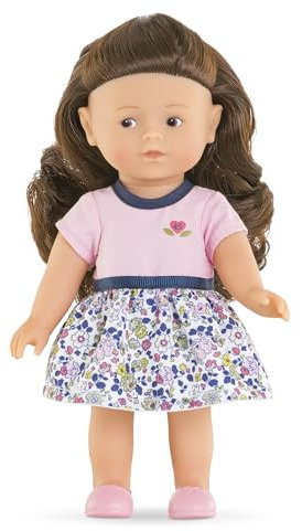 Corolle Mini Corolline Romy, Vollvinylpuppe mit langem Haar und 45 Jahre Outfit in Geschenkbox, Vanilleduft, 20cm, Schuhe Nicht abnehmbar, ab 3 Jahren