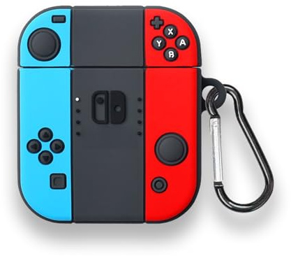 TCPENG Custodia per AirPods1 e 2, custodia con portachiavi, in morbido silicone 3D, motivo cartone animato, resistente, 3D, divertente, antiurto, protezione completa (S_strega)