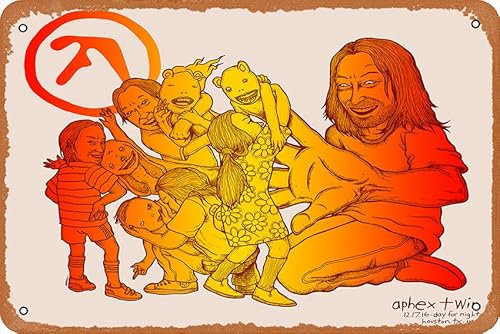 muecddoa Aphex Twin Houston 2016 (Regular Edition) Konzert-Poster, Vintage-Blechschild, Dekoration, Schild für Zuhause, Küche, Badezimmer, Bauernhof, Garten, Garage, Wanddekoration, 20,3 x 30,5 cm