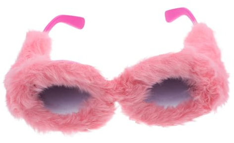 Kostümbrille Rosa mit Rundem Rahmen aus PC und Plüsch