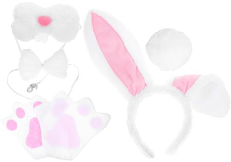 GALPADA 1 Satz Hasenohr Stirnband Stutzenhalter Haarband Tragegurt Tier Osterzubehör Kaninchenkostüm Osterhasenkostüm Hasenohren-stirnband Cosplay-kaninchen-kostüm Eisendraht Weiß