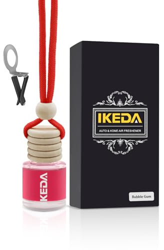 Ikeda Auto-Lufterfrischer für Männer und Frauen, 45+ Tage lang anhaltender Duft, hängende Lufterfrischer-Düfte, mit Clip, perfekt für Auto und Zuhause, 10 ml, Kaugummi