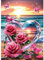 AIRDEA Kristallherz Diamond Painting Erwachsene, DIY 5D Rosa Rosen Diamant Painting Bilder, Bastelset Erwachsene Frauen als Haus Wanddeko 30x40 cm