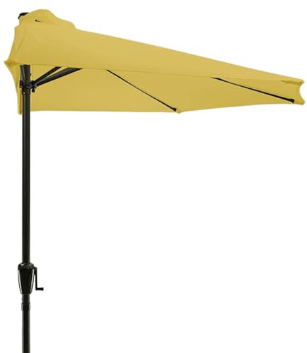 Generico Ombrellone parasole da muro a parete mezzaluna rotondo, colore giallo