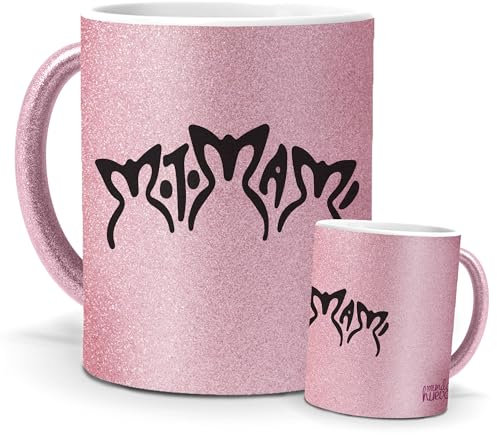 mundohuevo Tazas Únicas | Rosalía | Edición Especial Purpurina Rosa | Mensaje Auténtico para Fans de Música | Tazas para Café, Té... | Regalo para Fans de Rosalía.