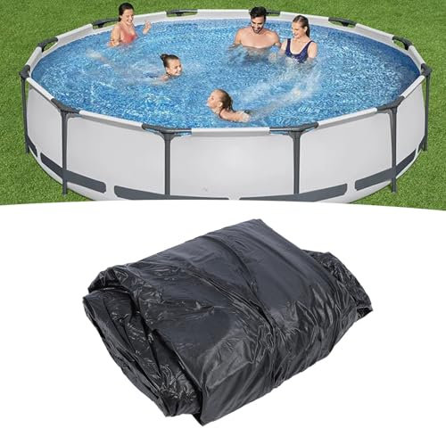 Cubierta de Invierno para Piscinas Elevadas, Cubierta Redonda de Invierno para Piscinas Elevadas con Cabrestante y Cable, Resistencia Superior y Durabilidad, Cubierta