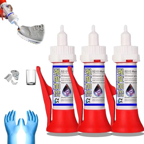 Liocwocne Powerful Solder Multi-Material Repair Adhesive, 5210 Met Oil Based Glue Metal, Ceramic, Multi-Material Repair Adhesive for Wood, Furniture, Shoes, Cups, Plastic(3pcs)