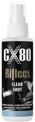 RifleCX - Anti Beschlag Spray - Anti Fog Mittel für Brillen, Zielfernrohre, Rotpunktvisiere und Schutzoptiken - für Jagd und Schießsport - Alkoholfrei - inkl. Mikrofasertuch - 150 ml