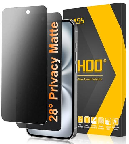 JEHOO 2 Pack for iPhone 16 Matte Privacy Screen Protector, 28°Anti-Spy, Anti-Glare, Anti-Reflection, Anti-Fingerprint, Smooth as Silk 9H Tempered Glass Film for Gaming Enthusiasts