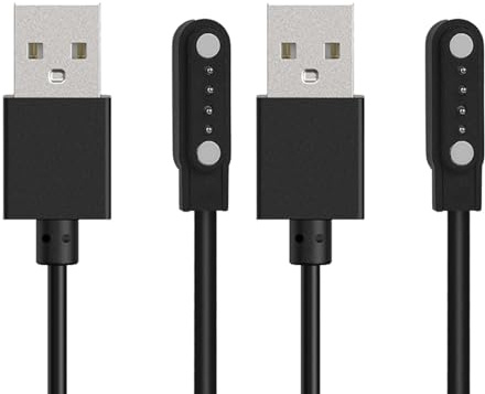 2pcs Smart Watch Charger 2 Pin Magnetic, Compatible with Smart Watch, Fitness Tracker, Smart bracelet, 7.62mm Watch Charger Cable Smartwatch Accessories for YAMAY LETSCOM Willful UMIDIGI