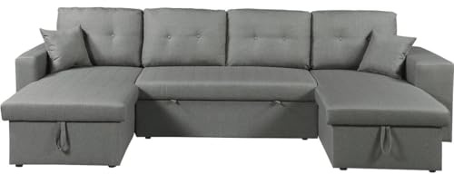 Habitat et Jardin Axel Panorama-Sofa aus Stoff – 4-Sitzer – Grau