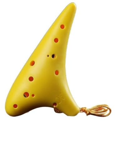 Yunmeryker 12 Hole Ocarina for Beginners, Alto C Shatterproof Vessel Flute, Wind Instrument for Music Learning and, Yellow