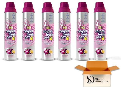 Carpet Fresh Thai Orchid & Passion Fruit – 6 x 300ml Multipack – Rapid Drying Carpet Freshener Foam – Neutralises Pet, Tobacco & Cooking Odours