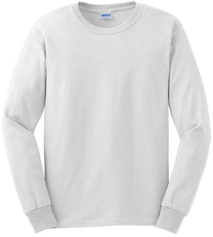 Gildan Adult 6.1 oz 100% Cotton L/S T-Shirt in White - XXX-Large