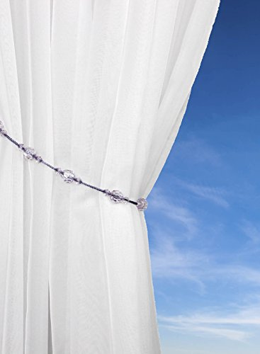 Alan Symonds Twinkle Cable Crystal Beaded Curtain Tie Back, Lilac, Pair