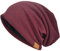 VECRY Herren Baumwolle Mütze Strickmützen Slouch Beanie Schädel Cap Winter Sommer Hüte (Rotwein)