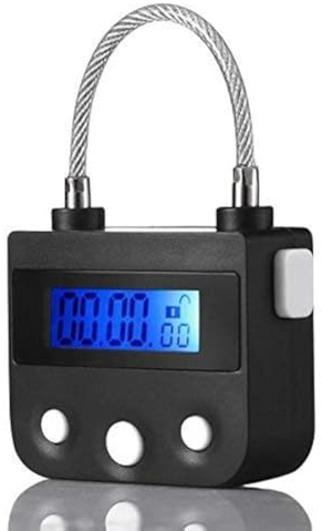 99 Heures Max Verrouillage de synchronisation – USB Rechargeable Minuteur Cadenas avec écran LCD de Hiplaygirl Noir