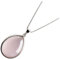 Züssi Rosenquarz Halskette Damen aus reinem 925 Sterling Silber - Echter Rosenquarz Edelstein Schmuck - Frauen Halskette in Tropfenform