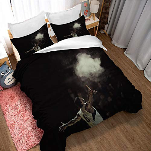 Meet Basketball Lebron James - Set Mit Bettbezug Und 2 Kissenbezügen, Baumwolle, Print (Stil 05,135x200cm+1/75x50cm 1.2M Bed)