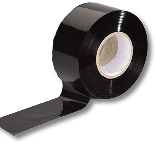 1 Rolle super stabiles Absperrband Flatterband Warnband Trassenband Folienband Parkplatzsperre Baustellenabsperrung 75mm (250m, Schwarz)