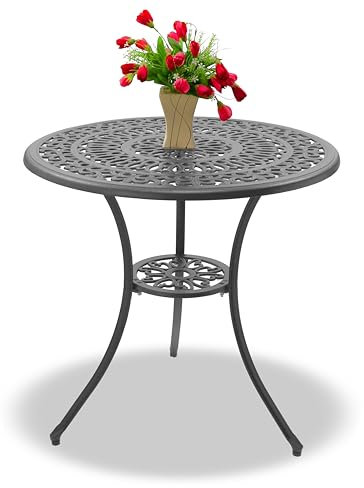 Homeology POSITANO Garden & Patio Grey Cast Aluminium Bistro Table