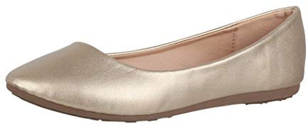 Elara Damen Ballerina Bequeme Slip Ons Flach Chunkyrayan DY-10A Gold-40
