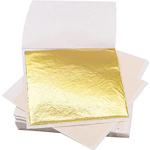 100 Blatt Nachahmung Blattgold Decorative gold leaf Nail Art Goldfolie Gold Dessert Handwerk Kunstprojekte DIY Handwerk Nail Art Gold Möbel Dekoration