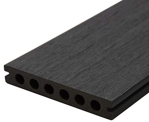 HORI® WPC Terrassendielen Komplettset Safety Holz Terrasse Grau Diele UK Fläche: 18 m² I 4,00 m Dielenlänge