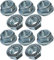 AERZETIX - C49645 - Set di 10 dadi esagonali con flangia/base dentata M10 Ø esterno 20mm - in acciaio al carbonio - controdado autobloccante