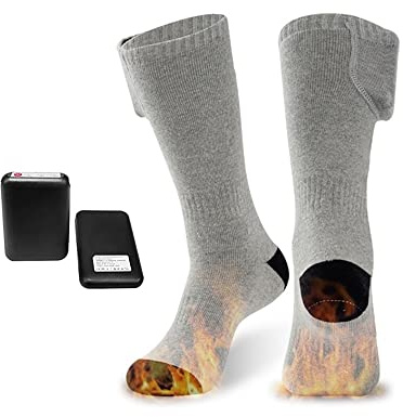 Heated Socks For Men Women, 3 Heating Settings 4500mAh Battery Powered Rechargeable Electric Heated Socks