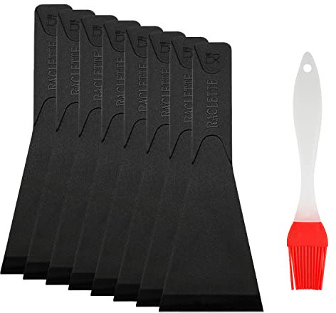 8 antihaftbeschichtete Topfschaufel, Küchenschaufel, mit 1 roter Ölpinsel, Käseschaufel, Küchenutensilien, Kochschaufel, für Küche und Gebäck