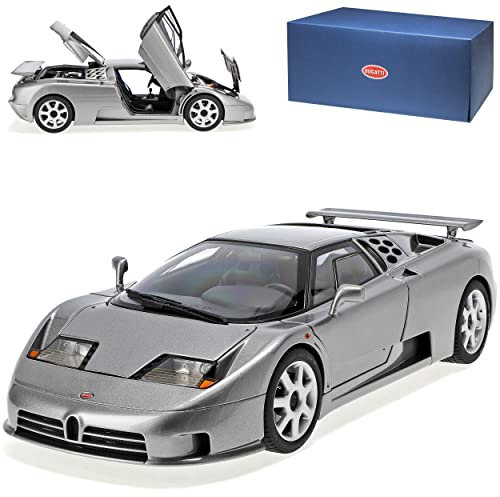 alles-meine.de GmbH Bugatti EB110 SS Coupe Silber Grau 1991-1995 70916 1/18 AutoArt Modell Auto mit individiuellem Wunschkennzeichen