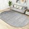 LONGSAO Weich Oval Teppiche rutschfeste Waschbare Kinder Teppich Schlafzimmer Wohnzimmer Spielteppich Minimalistisches solides graues Oval，160 x 230 cm