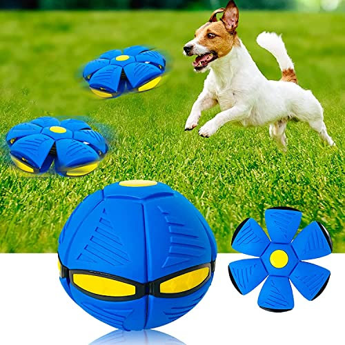 KONGNY 2023 Flying Saucer Ball for Dogs Toy,Dog Pet Toy Flying Saucer Ball UFO Doggo Ball Large Small Dog Balls Toy Dog Frisbee Scooby Doo Dog Ball(Blue)