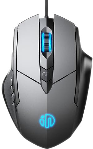 Wired Mouse, USB wired mouse with 6 Button Silent Click Ergonomic 1.5M USB Cable Computer Mouse Gaming Mice Silent Click 3200DPI Optical Mouse for PC Laptop(Grey)