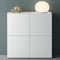 Mai & Mai Meuble de Rangement avec 4 Portes et 4 Compartiments Casier de Rangement Polyvalent Buffet Blanc Mat 76x36,4x74 cm SR04