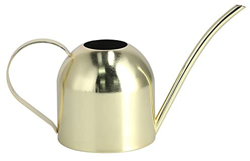 JYCRA Regadera de Oro de 1000 Ml Mini Casa Regadera para Plantas de Interior Flores Bonsai Escritorio Oficina Acero Inoxidable Regadera Pequeña con Pico Largo