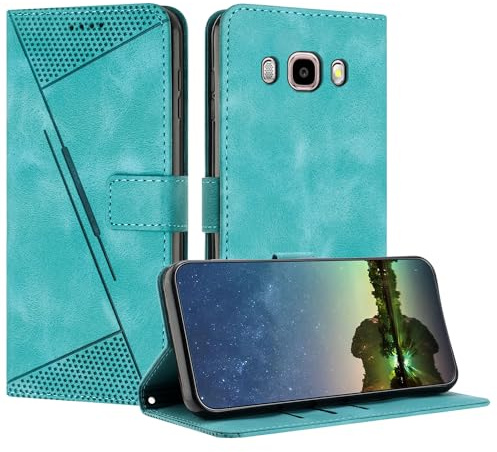 Mo-Beauty Handyhülle für Samsung Galaxy J510 / J5 2016, PU Leder Brieftasche Klapphülle Magnetic Standfunktion Kartenfach Schutzhülle hülle für Samsung J510/J5 2016 - Hellblau
