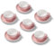 Terra Home 6er Cappuccino-Tassen Set - Rosa, 200 ml, Glossy, Porzellan, Dickwandig, Spülmaschinenfest, italienisches Design - Kaffee-Tassen Set mit Untertassen