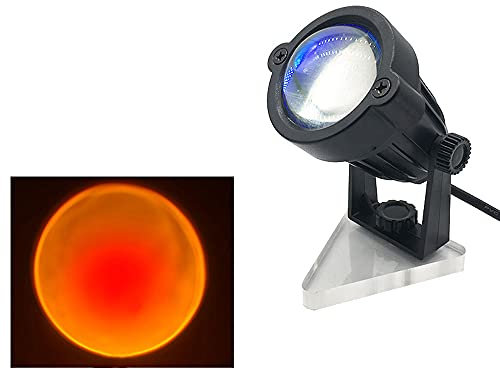 5W Rainbow Sunset Projector Atmosphere Led Night Light, 180 Degree Adjustable Heads Mood Lighting Fixture, Home Coffe Shop Background Wall Decoration Projection Desk Lamp