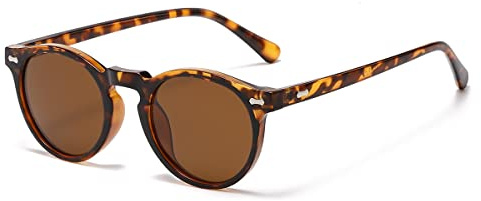 Gleyemor Kids Polarized Cute Round Sunglasses for Kids Girls Boys Age 3-8 (Tortoise/Brown)