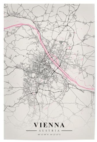 artboxONE Poster 45x30 cm Städte/Wien Stadt Wien als Karte - Bild Wien Stadt Wien stadtplan von Wien