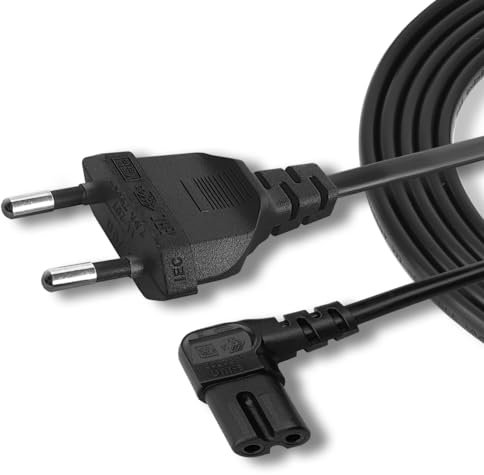 AJTECH® 5M Samsung TV Netzkabel Fernseher C7 Stromkabel - Zertifiziertes AC Eurostecker 2 Polig 90Grad C7 IEC Kabel - Kompatibel LG LED TV PS4 Slim Xbox Series X S Drucker Netzteile PS5 Power Cable