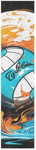 Linnyio Aquarellkunst-Volleyball Skateboard-Sticker Perfekt für Board Individualisierung Skateboard-Griptape-Blätter Blasenfreie Anti-Rutsch-Tapes für Mädchen Jungen